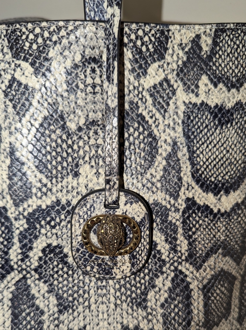 Kurt Geiger Snake-Print Chelsea Shopper Tote - Neutral Black & Cream - Picture 4 of 10